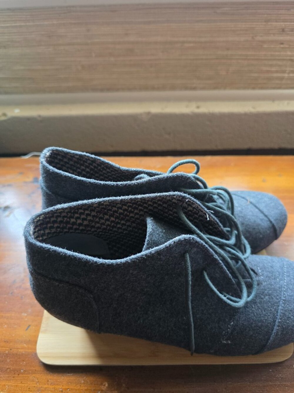 Grey Wedge Booties - Picture 2 of 4